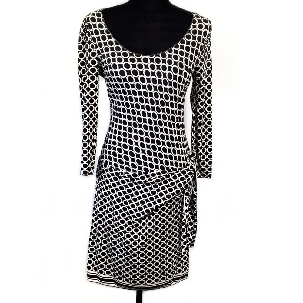 Max Studio Dress Long Sleeve Scoop Neck Size XS